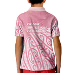Breast Cancer Awareness Maori Kid Polo Shirt Kia Kaha Kia Maia Kia Manawanui - Aussie Hoodie