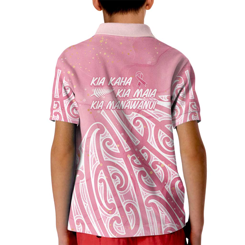 Breast Cancer Awareness Maori Kid Polo Shirt Kia Kaha Kia Maia Kia Manawanui - Aussie Hoodie