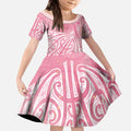 Breast Cancer Awareness Maori Kid Short Sleeve Dress Kia Kaha Kia Maia Kia Manawanui - Aussie Hoodie