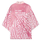 Breast Cancer Awareness Maori Kimono Kia Kaha Kia Maia Kia Manawanui - Aussie Hoodie