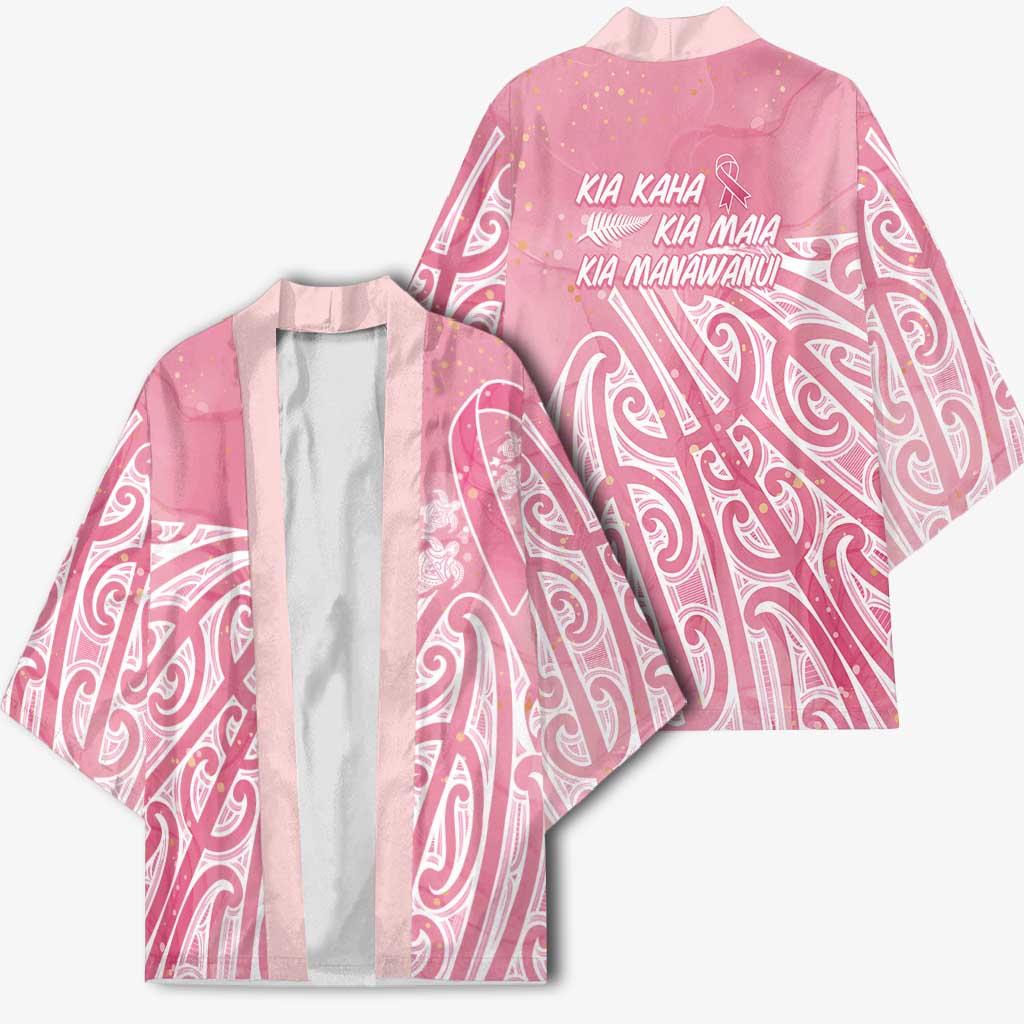 Breast Cancer Awareness Maori Kimono Kia Kaha Kia Maia Kia Manawanui - Aussie Hoodie