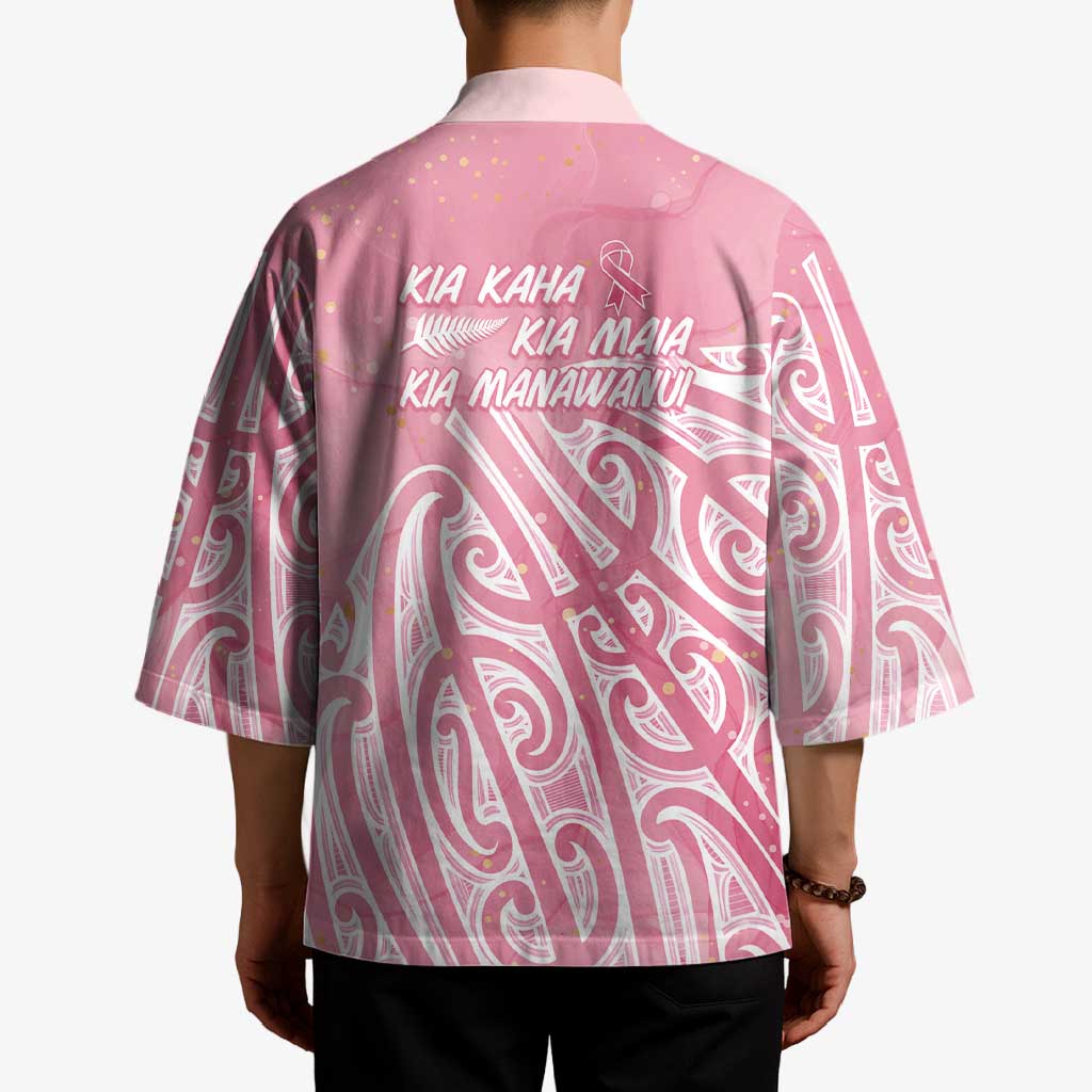 Breast Cancer Awareness Maori Kimono Kia Kaha Kia Maia Kia Manawanui - Aussie Hoodie