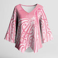 Breast Cancer Awareness Maori Kimono Sleeve Blouse Kia Kaha Kia Maia Kia Manawanui - Aussie Hoodie