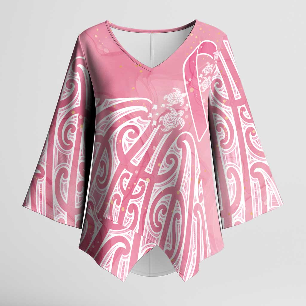 Breast Cancer Awareness Maori Kimono Sleeve Blouse Kia Kaha Kia Maia Kia Manawanui - Aussie Hoodie