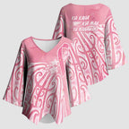 Breast Cancer Awareness Maori Kimono Sleeve Blouse Kia Kaha Kia Maia Kia Manawanui - Aussie Hoodie