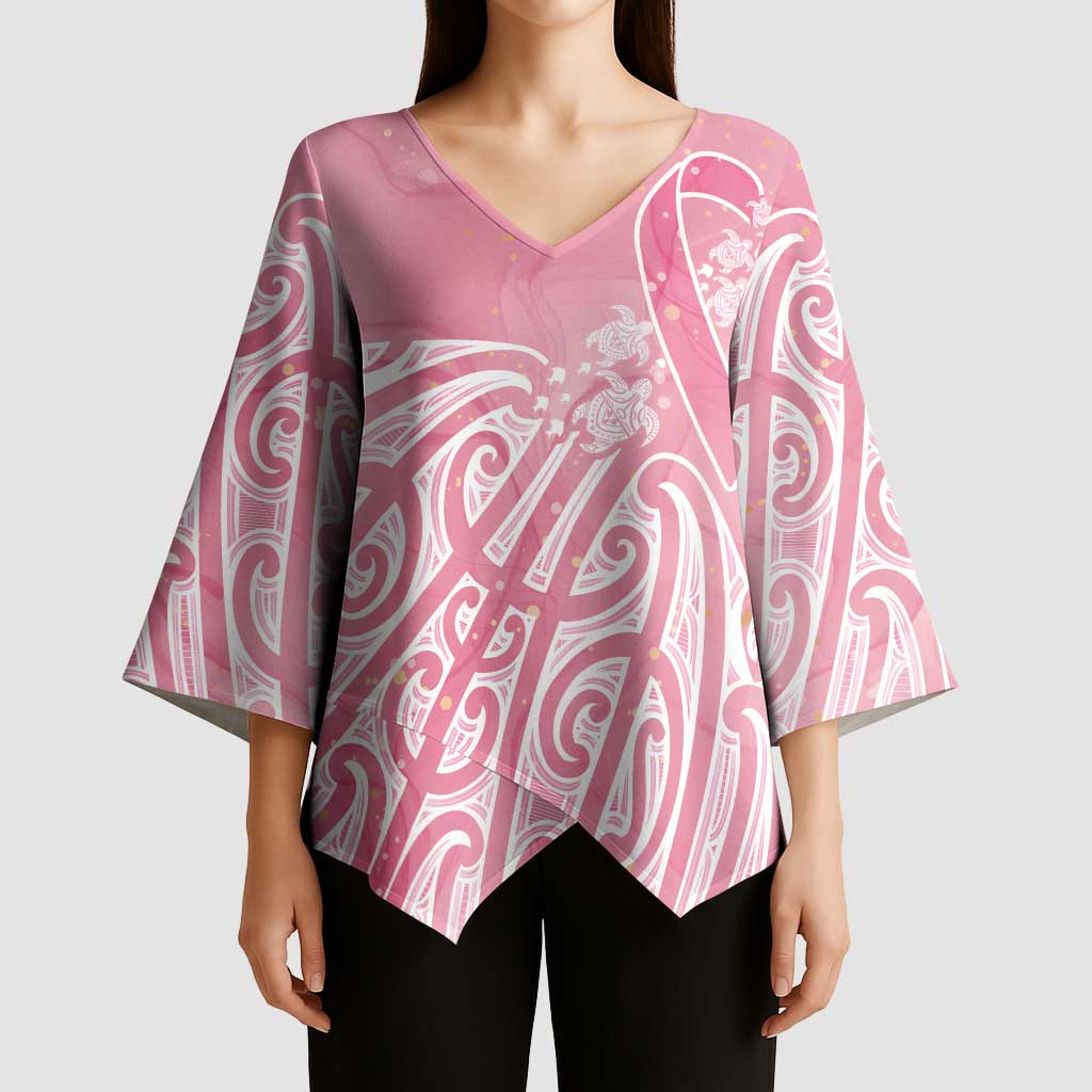 Breast Cancer Awareness Maori Kimono Sleeve Blouse Kia Kaha Kia Maia Kia Manawanui - Aussie Hoodie