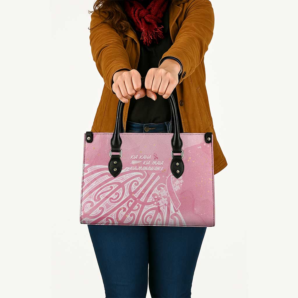 Breast Cancer Awareness Maori Leather Bag Kia Kaha Kia Maia Kia Manawanui - Aussie Hoodie