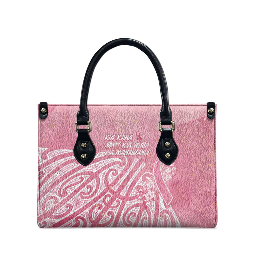 Breast Cancer Awareness Maori Leather Bag Kia Kaha Kia Maia Kia Manawanui - Aussie Hoodie