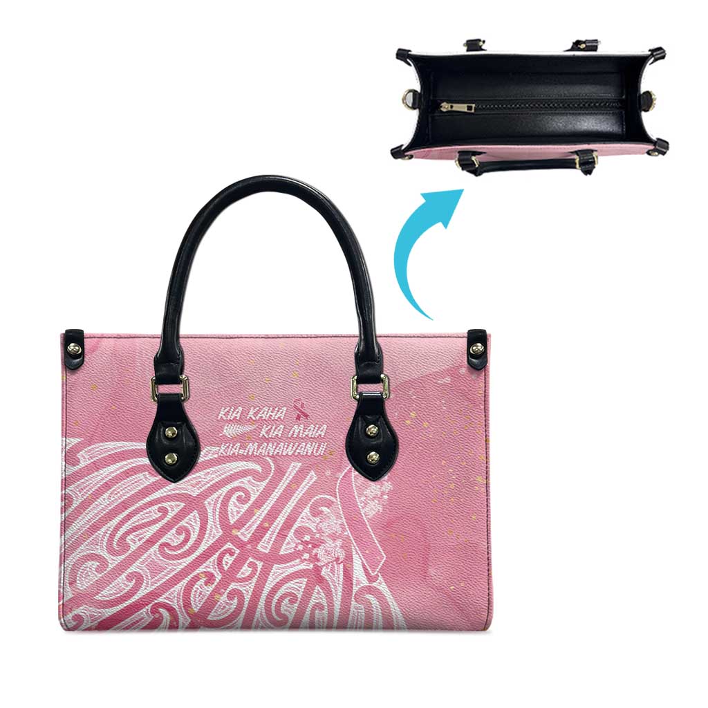 Breast Cancer Awareness Maori Leather Bag Kia Kaha Kia Maia Kia Manawanui - Aussie Hoodie