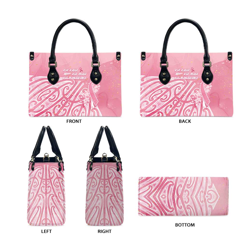 Breast Cancer Awareness Maori Leather Bag Kia Kaha Kia Maia Kia Manawanui - Aussie Hoodie