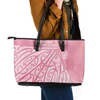 Breast Cancer Awareness Maori Leather Tote Bag Kia Kaha Kia Maia Kia Manawanui - Aussie Hoodie