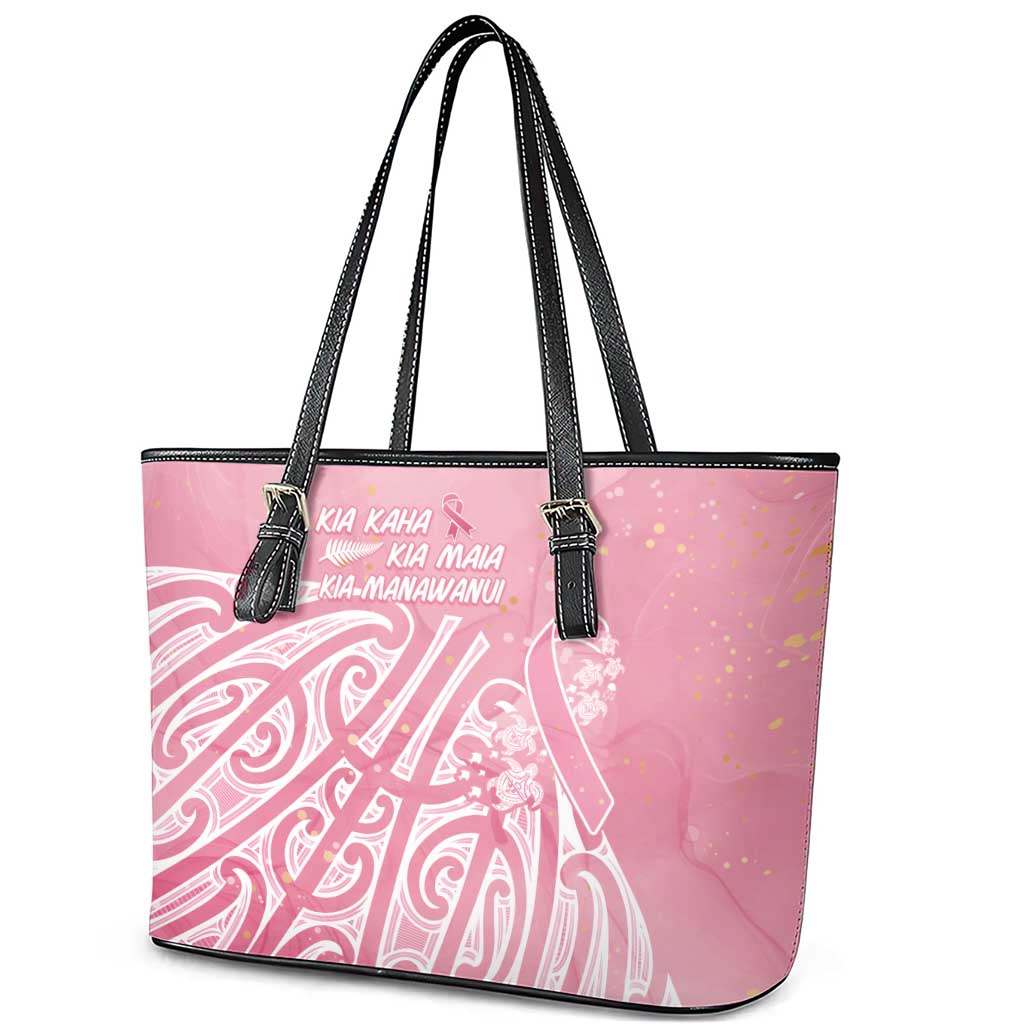 Breast Cancer Awareness Maori Leather Tote Bag Kia Kaha Kia Maia Kia Manawanui - Aussie Hoodie
