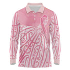 Breast Cancer Awareness Maori Long Sleeve Polo Shirt Kia Kaha Kia Maia Kia Manawanui - Aussie Hoodie