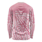 Breast Cancer Awareness Maori Long Sleeve Shirt Kia Kaha Kia Maia Kia Manawanui - Aussie Hoodie