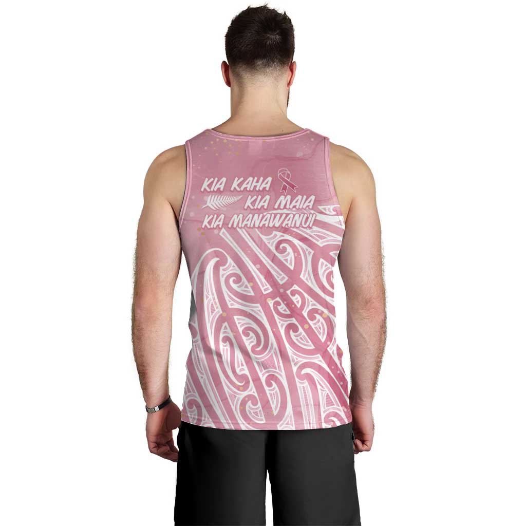 Breast Cancer Awareness Maori Men Tank Top Kia Kaha Kia Maia Kia Manawanui - Aussie Hoodie