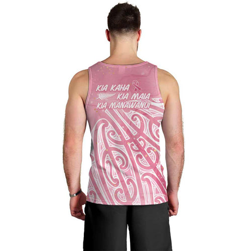 Breast Cancer Awareness Maori Men Tank Top Kia Kaha Kia Maia Kia Manawanui - Aussie Hoodie