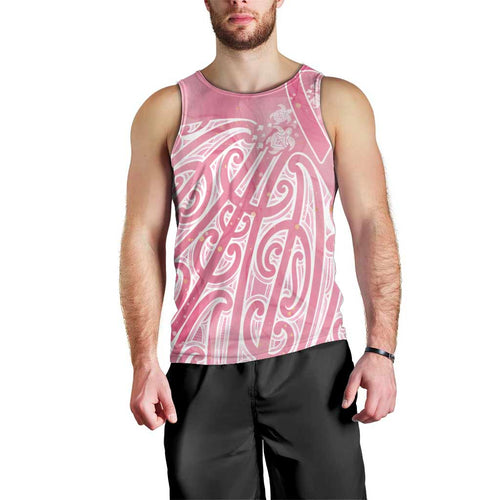 Breast Cancer Awareness Maori Men Tank Top Kia Kaha Kia Maia Kia Manawanui - Aussie Hoodie