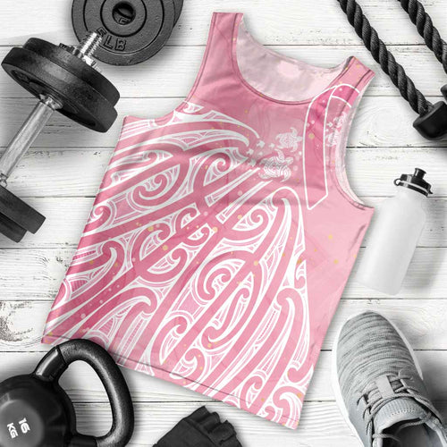 Breast Cancer Awareness Maori Men Tank Top Kia Kaha Kia Maia Kia Manawanui - Aussie Hoodie