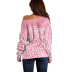 Breast Cancer Awareness Maori Off Shoulder Sweater Kia Kaha Kia Maia Kia Manawanui - Aussie Hoodie