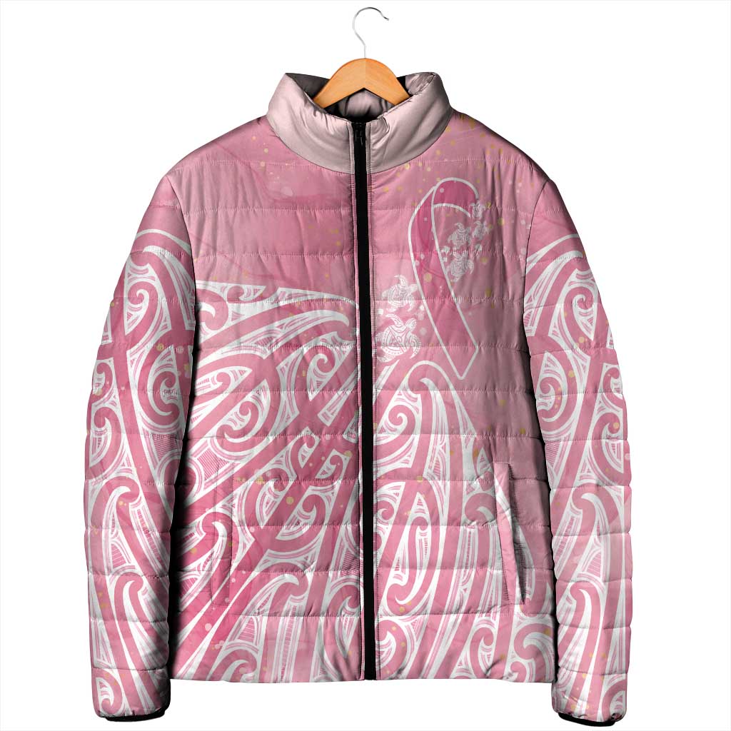 Breast Cancer Awareness Maori Padded Jacket Kia Kaha Kia Maia Kia Manawanui - Aussie Hoodie