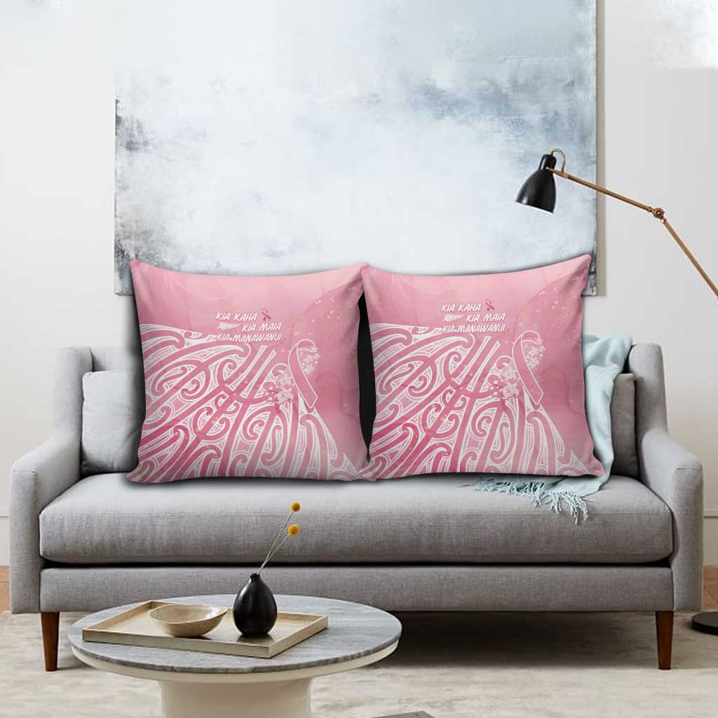 Breast Cancer Awareness Maori Pillow Cover Kia Kaha Kia Maia Kia Manawanui - Aussie Hoodie