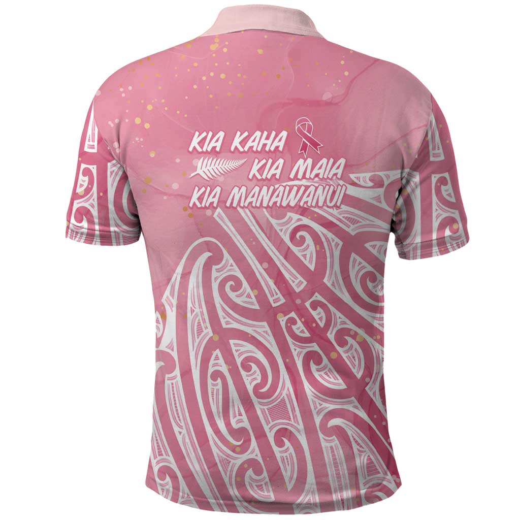 Breast Cancer Awareness Maori Polo Shirt Kia Kaha Kia Maia Kia Manawanui - Aussie Hoodie