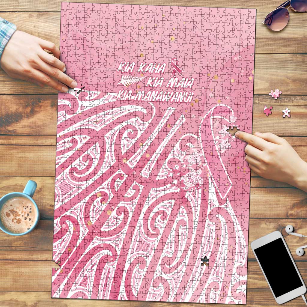 Breast Cancer Awareness Maori Puzzle Kia Kaha Kia Maia Kia Manawanui - Aussie Hoodie