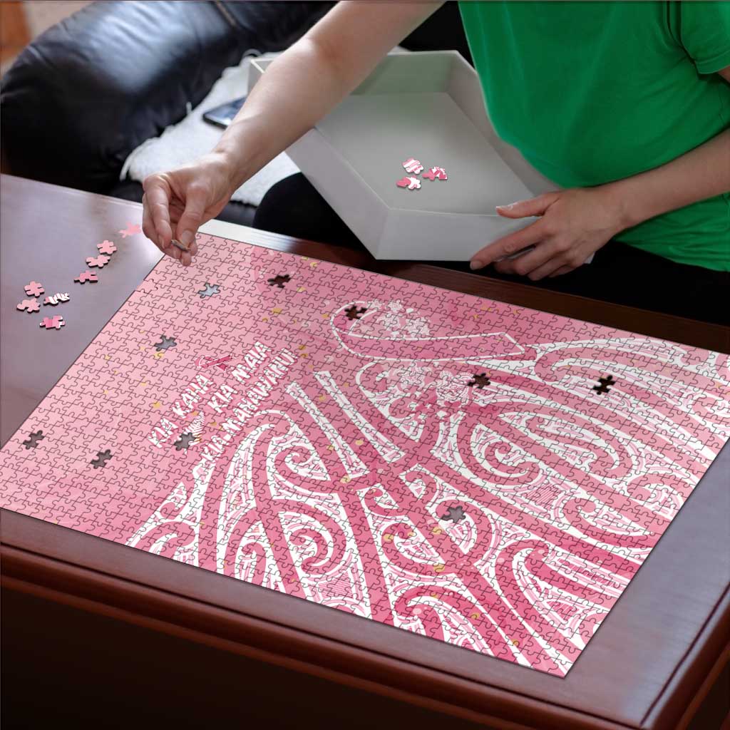 Breast Cancer Awareness Maori Puzzle Kia Kaha Kia Maia Kia Manawanui - Aussie Hoodie