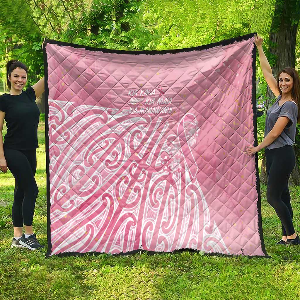 Breast Cancer Awareness Maori Quilt Kia Kaha Kia Maia Kia Manawanui - Aussie Hoodie