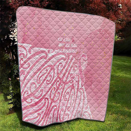 Breast Cancer Awareness Maori Quilt Kia Kaha Kia Maia Kia Manawanui - Aussie Hoodie