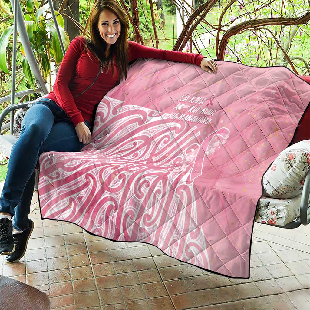 Breast Cancer Awareness Maori Quilt Kia Kaha Kia Maia Kia Manawanui - Aussie Hoodie