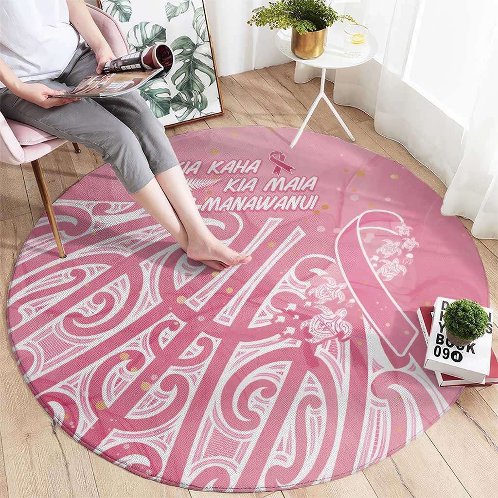 Breast Cancer Awareness Maori Round Carpet Kia Kaha Kia Maia Kia Manawanui - Aussie Hoodie