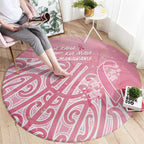 Breast Cancer Awareness Maori Round Carpet Kia Kaha Kia Maia Kia Manawanui - Aussie Hoodie