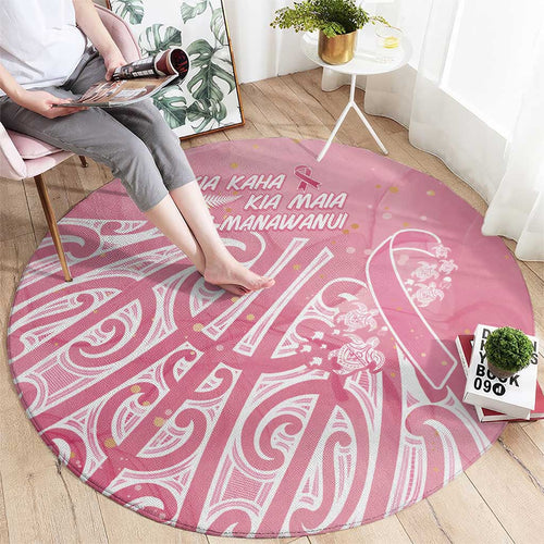 Breast Cancer Awareness Maori Round Carpet Kia Kaha Kia Maia Kia Manawanui - Aussie Hoodie