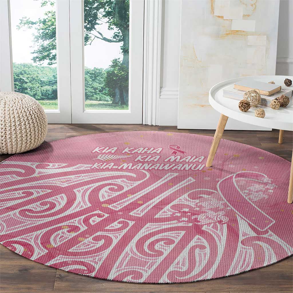 Breast Cancer Awareness Maori Round Carpet Kia Kaha Kia Maia Kia Manawanui - Aussie Hoodie