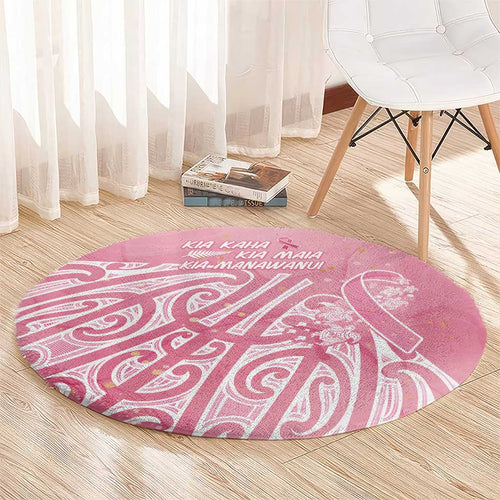 Breast Cancer Awareness Maori Round Carpet Kia Kaha Kia Maia Kia Manawanui - Aussie Hoodie
