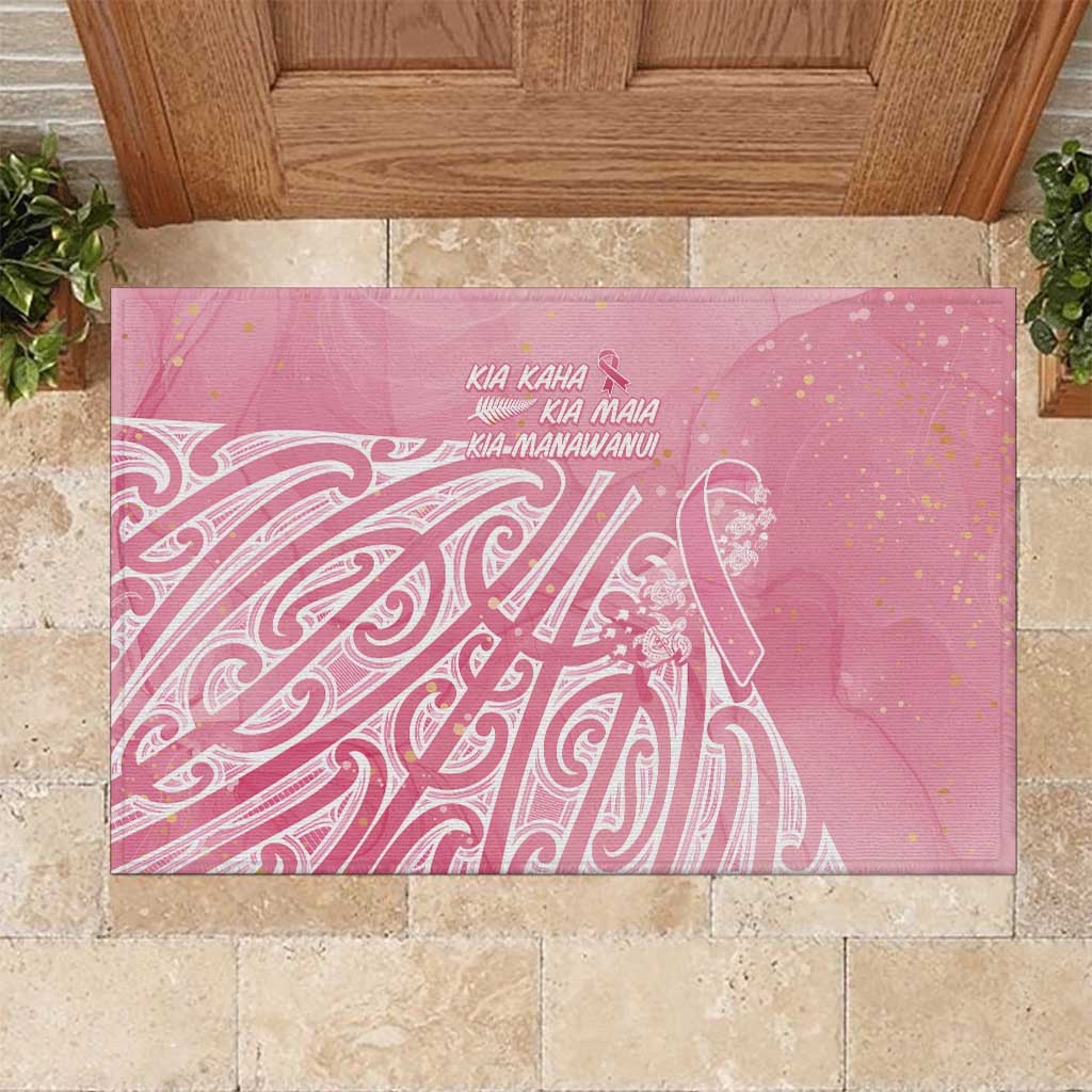Breast Cancer Awareness Maori Rubber Doormat Kia Kaha Kia Maia Kia Manawanui - Aussie Hoodie