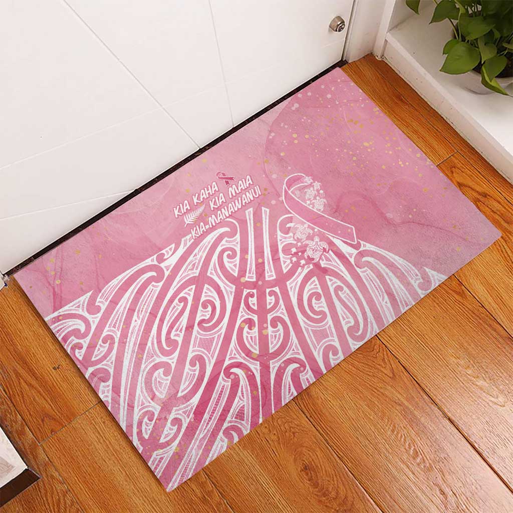 Breast Cancer Awareness Maori Rubber Doormat Kia Kaha Kia Maia Kia Manawanui - Aussie Hoodie