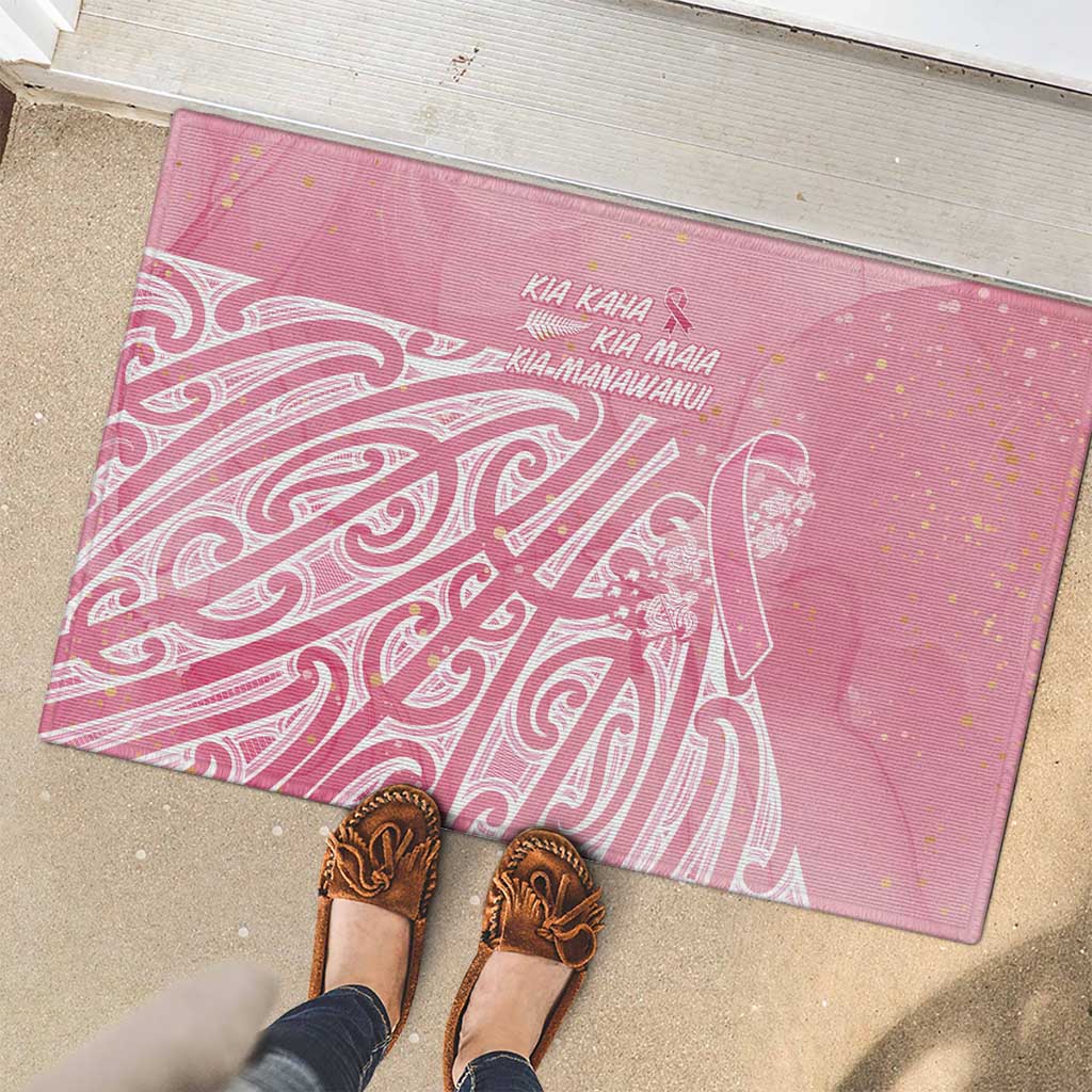 Breast Cancer Awareness Maori Rubber Doormat Kia Kaha Kia Maia Kia Manawanui - Aussie Hoodie