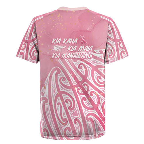 Breast Cancer Awareness Maori Rugby Jersey Kia Kaha Kia Maia Kia Manawanui - Aussie Hoodie