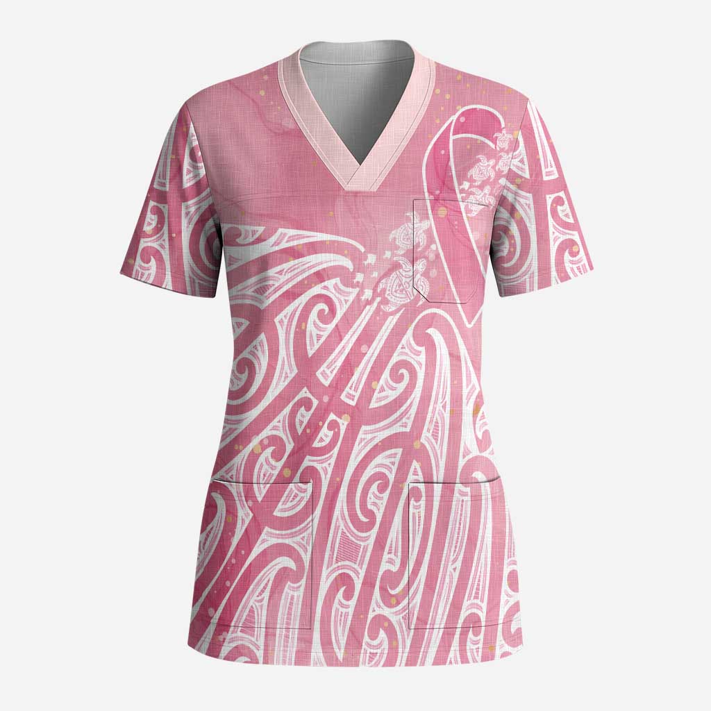 Breast Cancer Awareness Maori Scrub Top Kia Kaha Kia Maia Kia Manawanui - Aussie Hoodie