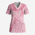 Breast Cancer Awareness Maori Scrub Top Kia Kaha Kia Maia Kia Manawanui - Aussie Hoodie