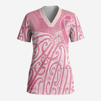 Breast Cancer Awareness Maori Scrub Top Kia Kaha Kia Maia Kia Manawanui - Aussie Hoodie
