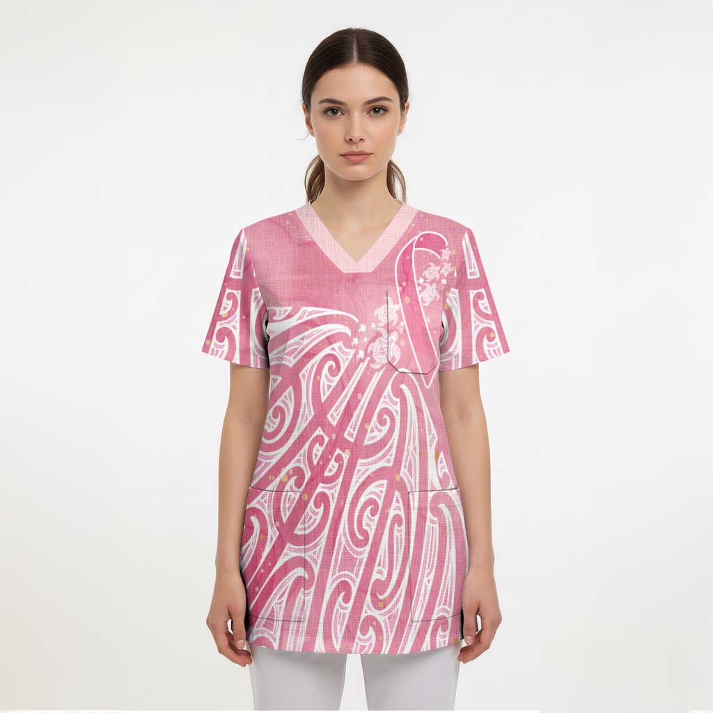 Breast Cancer Awareness Maori Scrub Top Kia Kaha Kia Maia Kia Manawanui - Aussie Hoodie