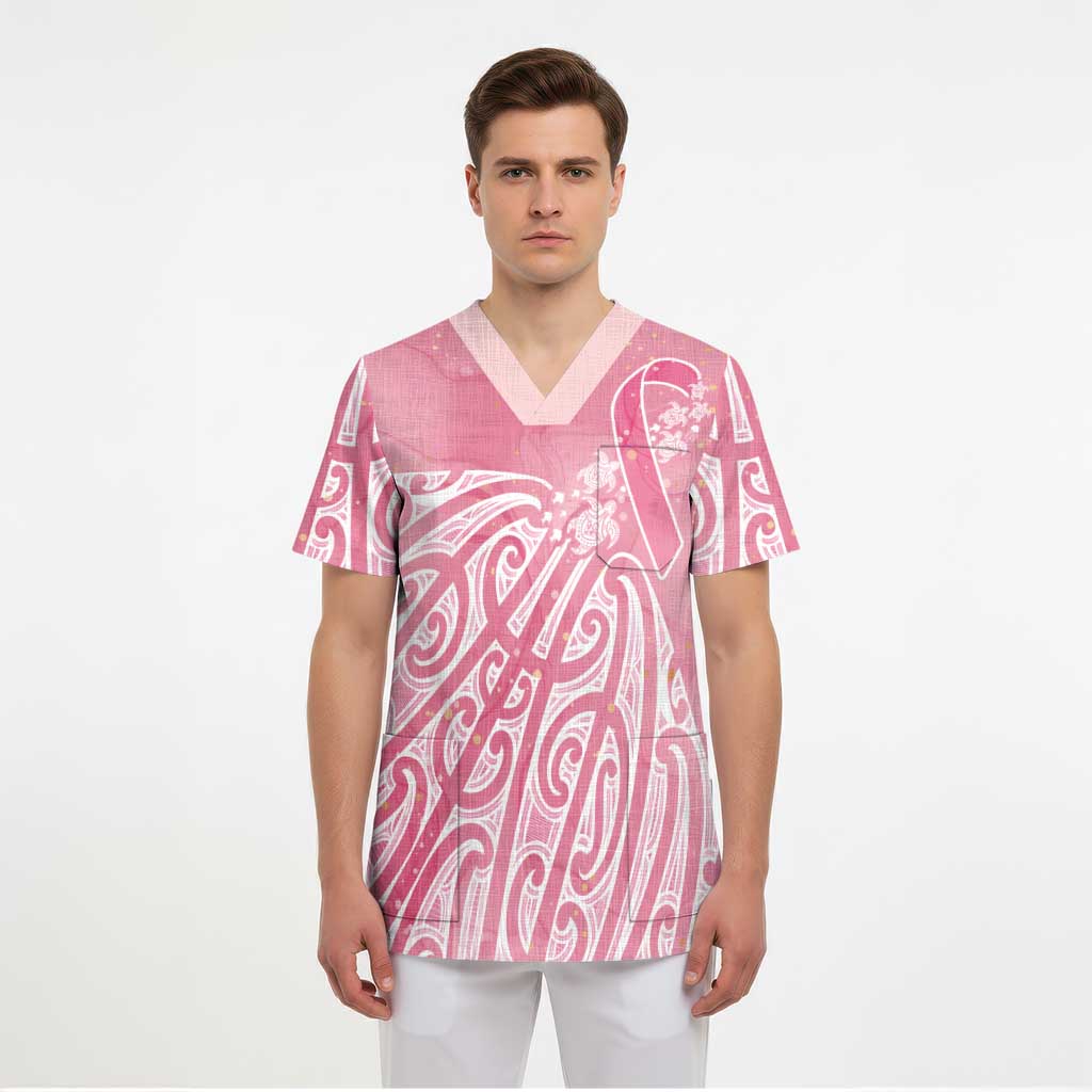 Breast Cancer Awareness Maori Scrub Top Kia Kaha Kia Maia Kia Manawanui - Aussie Hoodie