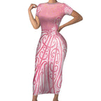 Breast Cancer Awareness Maori Short Sleeve Bodycon Dress Kia Kaha Kia Maia Kia Manawanui - Aussie Hoodie