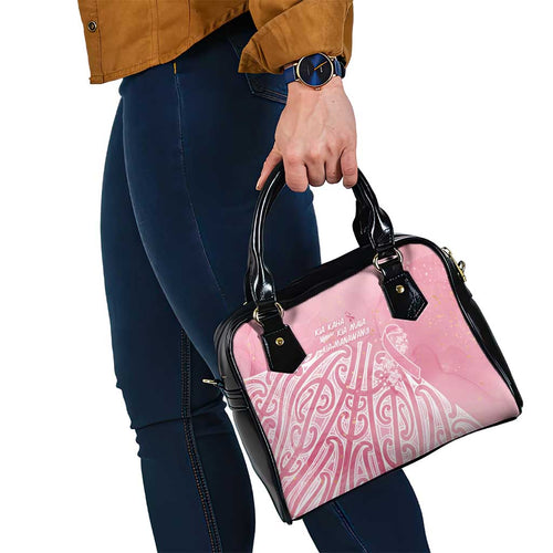 Breast Cancer Awareness Maori Shoulder Handbag Kia Kaha Kia Maia Kia Manawanui - Aussie Hoodie