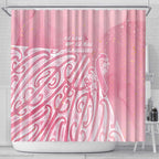 Breast Cancer Awareness Maori Shower Curtain Kia Kaha Kia Maia Kia Manawanui - Aussie Hoodie