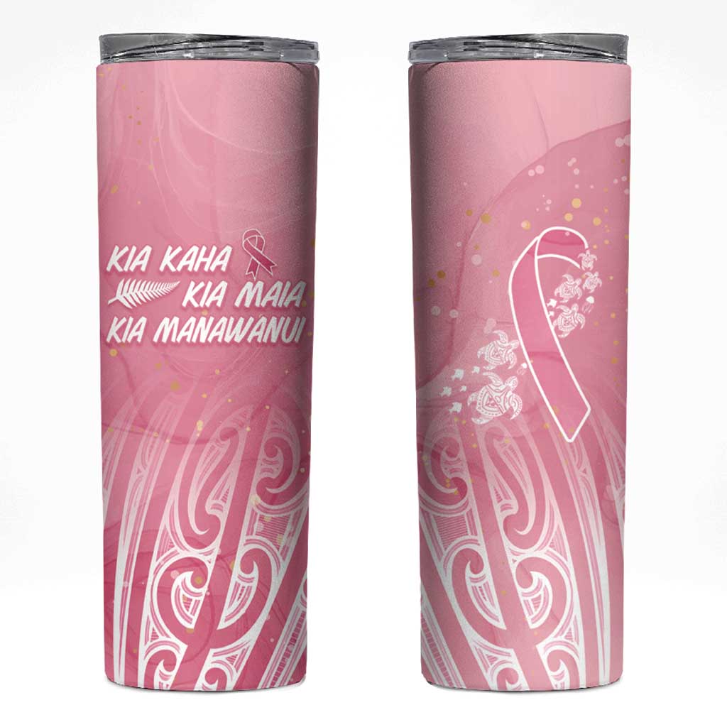 Breast Cancer Awareness Maori Skinny Tumbler Kia Kaha Kia Maia Kia Manawanui - Aussie Hoodie