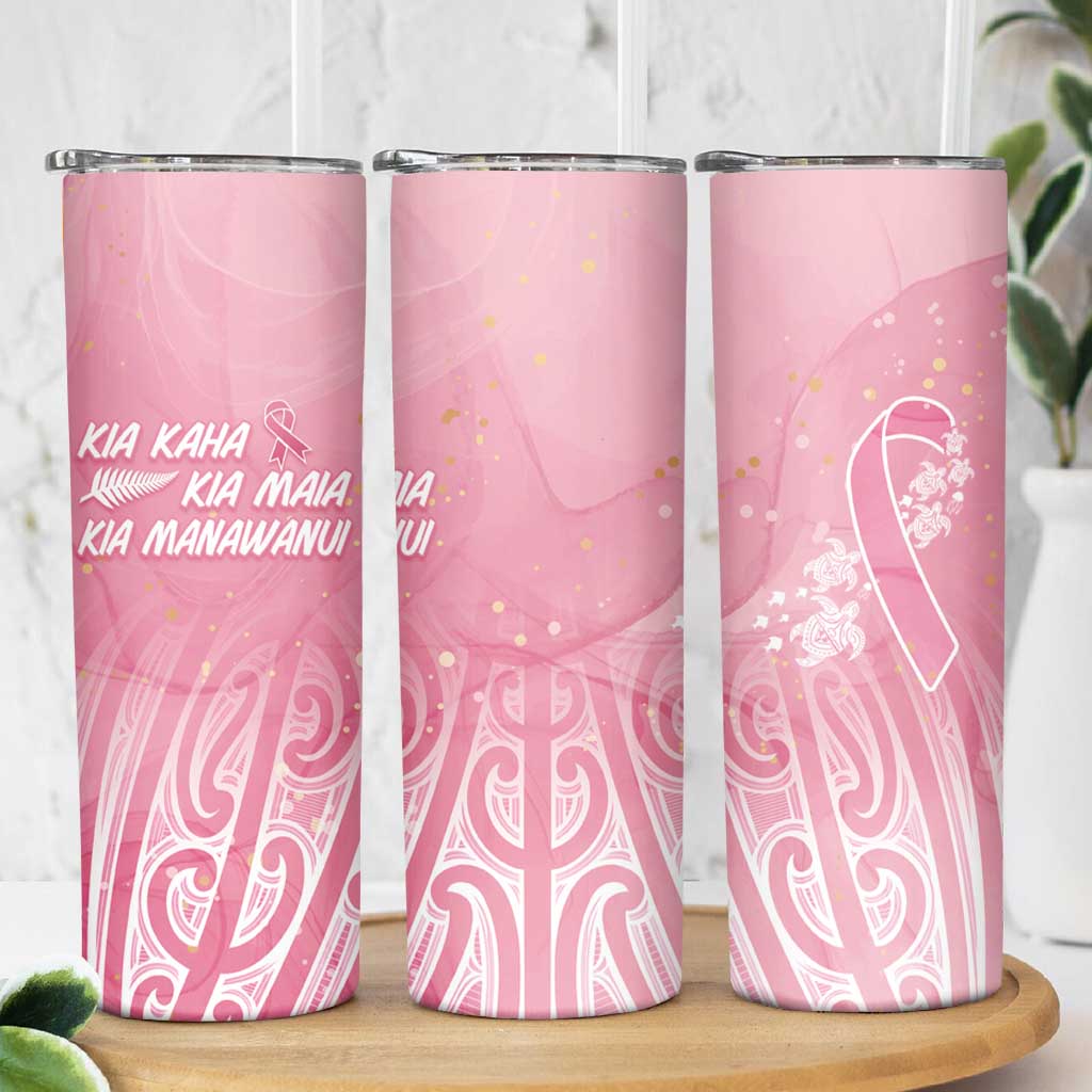 Breast Cancer Awareness Maori Skinny Tumbler Kia Kaha Kia Maia Kia Manawanui - Aussie Hoodie